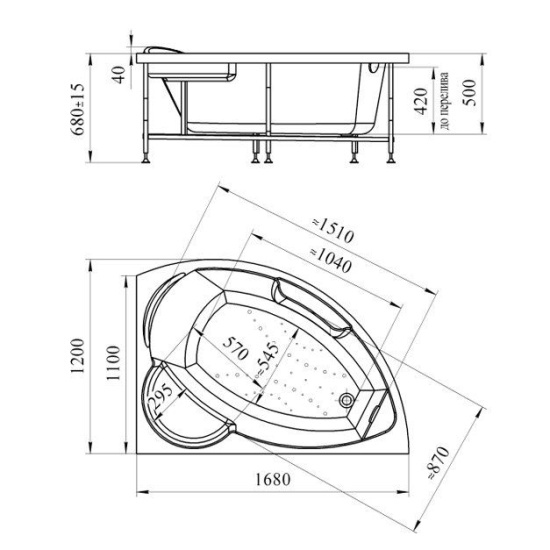 Акриловая ванна Vannesa Алари 170х120 см