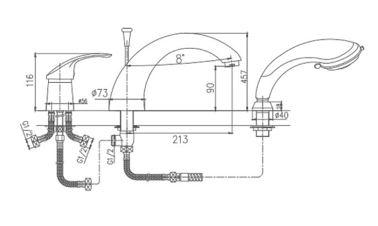 Смеситель для ванны Haiba HB1121