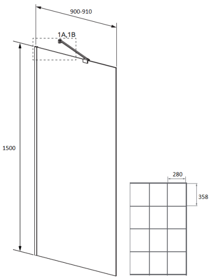 Шторка на ванну Radaway Modo Black PNJ II Factory 90