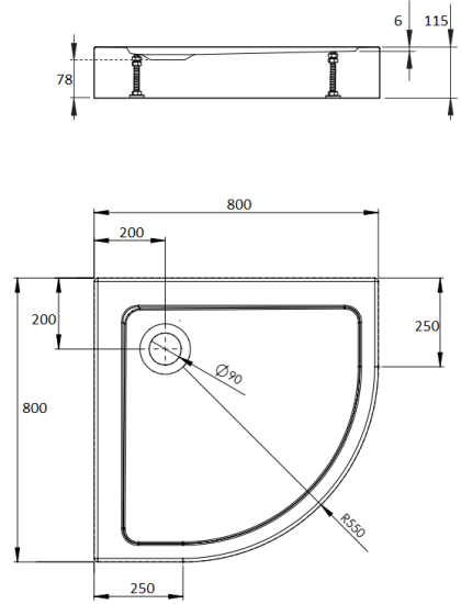Поддон для душа Radaway Doros A Compact 80x80