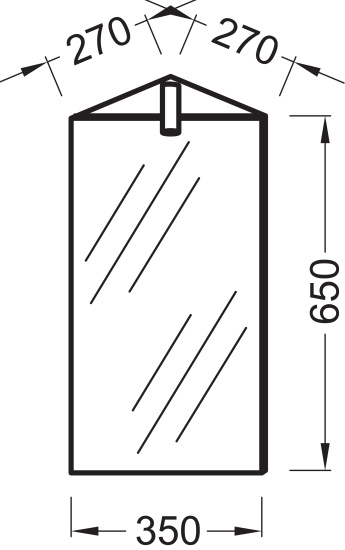 Зеркало-шкаф Jacob Delafon Odeon Up EB870 угловое, с подсветкой