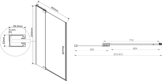 Душевой уголок Vincea Extra VSR-1E809080CL 90x80 см, профиль хром, стекло прозрачное