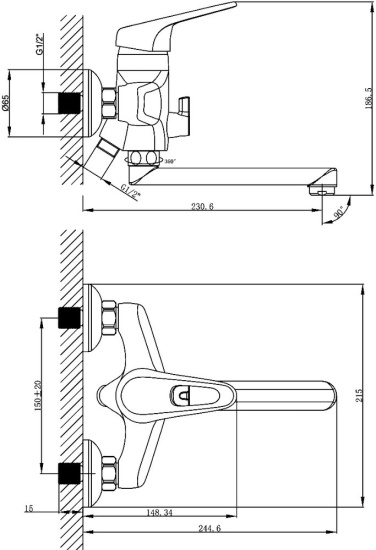 Душевой комплект Lemark Luna LM4113C + LM4106C