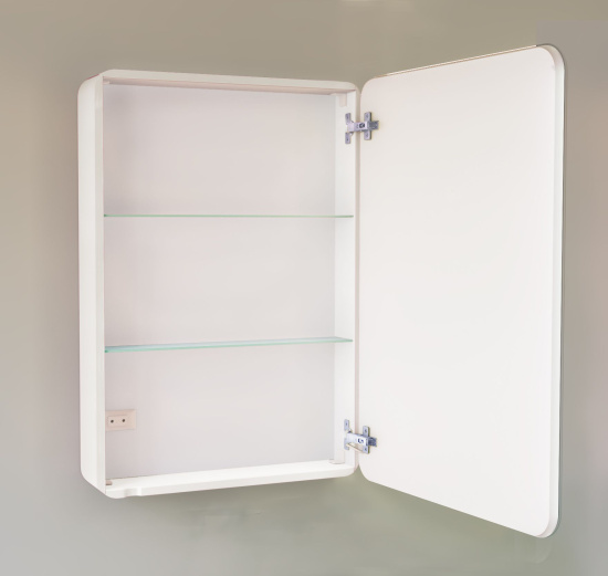 Зеркало-шкаф Jorno Pastel 60, белый жемчуг