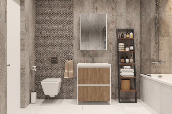 Мебель для ванной Velvex Klaufs 70.2Y белая, шатанэ, напольная