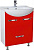Тумба под раковину Bellezza Альфа 55 красная с нижним ящиком