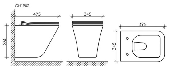 Подвесной унитаз Ceramicanova Mono Rimless CN1902