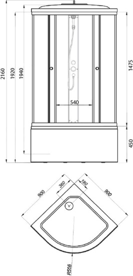 Душевая кабина Triton Риф 90х90 Б