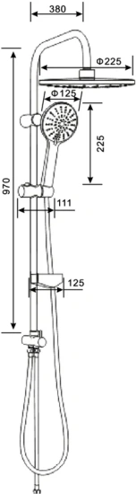 Душевая стойка Stworki Ноттвиль NO-08cr