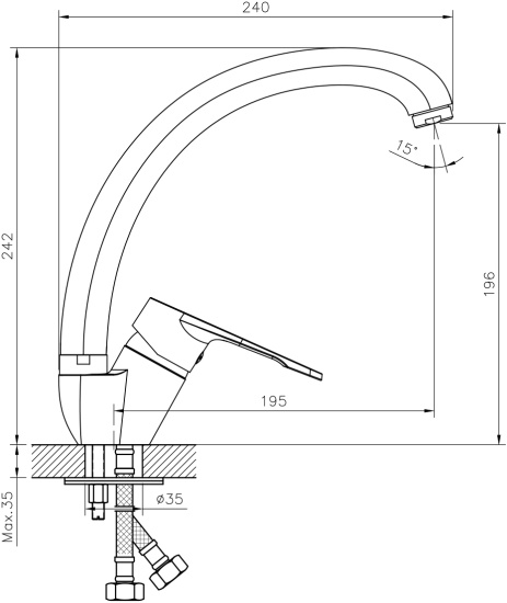 Смеситель для кухни Decoroom DR23 DR23021