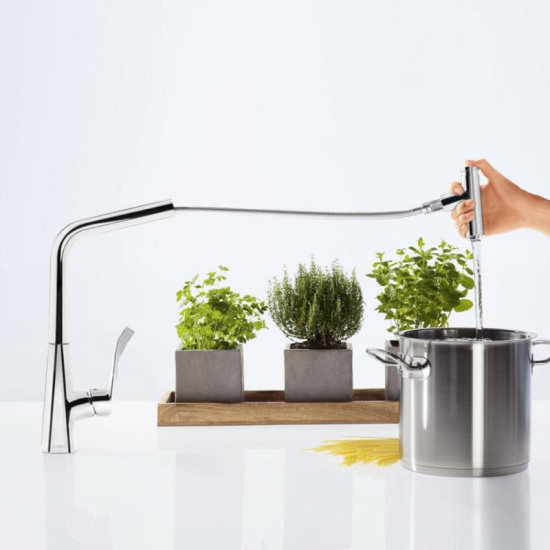 Смеситель для кухни Hansgrohe Metris Select M71 73803000 хром
