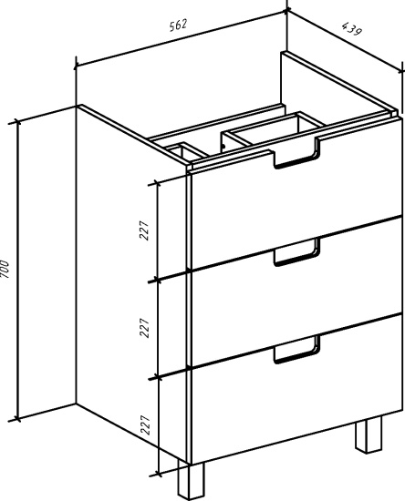 Мебель для ванной Bellezza Пегас 60 напольная, черная