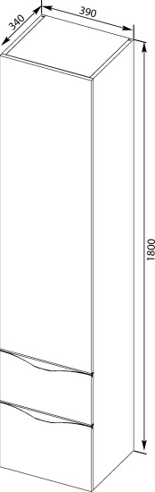 Пенал Aquanet Эвора белый