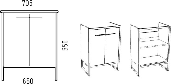 Мебель для ванной Corozo Айрон 70 черный, антик