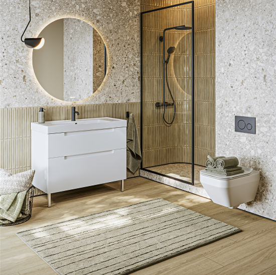 Тумба с раковиной Aqwella Vancouver 100 напольная, белая