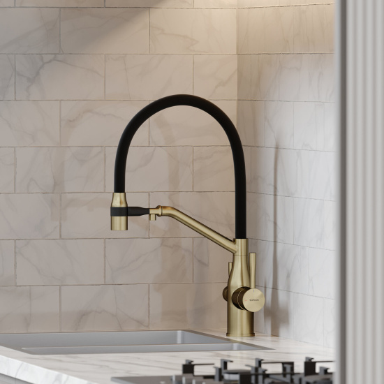 Смеситель для кухни Sancos Orta SC4008BG, брашированное золото