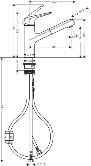 Смеситель для кухни Hansgrohe Focus M42 71814000 хром