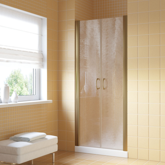 Душевая дверь в нишу Vegas Glass  E2P LUX 120 05 Moru, профиль бронза, стекло Moru