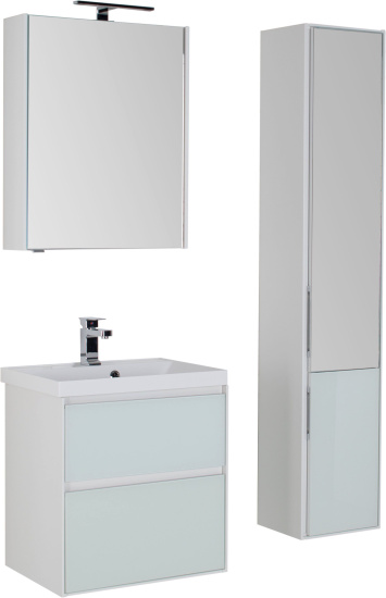 Тумба с раковиной Aquanet Гласс 60
