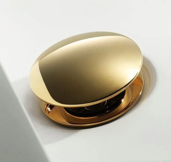 Донный клапан для раковины CeramaLux RD012 золото, без перелива