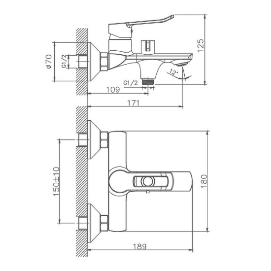 Смеситель для ванны Haiba HB60556 хром
