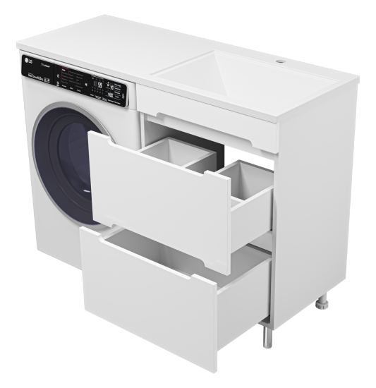 Тумба с раковиной Misty Байкал 55 L под стиральную машину, раковина Гавана 120
