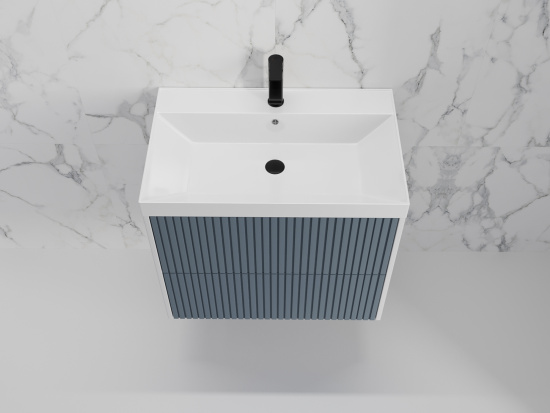 Тумба с раковиной Style Line Стокгольм 70 подвесная, графит софт