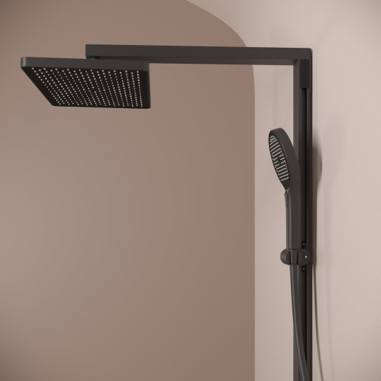 Душевая стойка Sancos Vos SC6100MB термостат, черная матовая