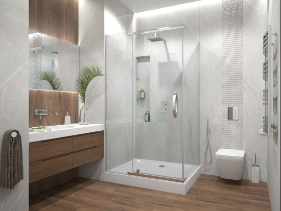 Душевой уголок Alex Baitler AB24120S1 120х90 см, профиль хром, стекло прозрачное
