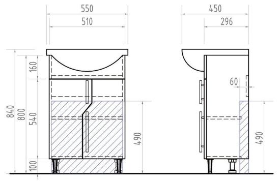 Мебель для ванной Vigo Grand 55