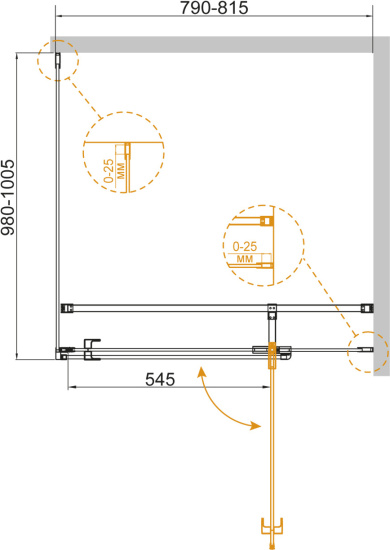 Душевой уголок Cezares Valvola AH 1 80/100 C Cr