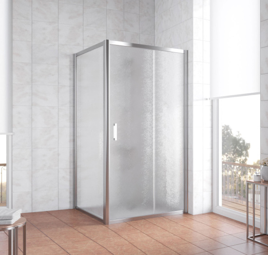 Душевой уголок Vegas Glass ZP+ZPV 100*100 08 02 профиль глянцевый хром, стекло шиншилла