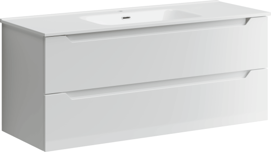 Тумба с раковиной Sancos Norma 2.0 120 белый глянец, подвесная