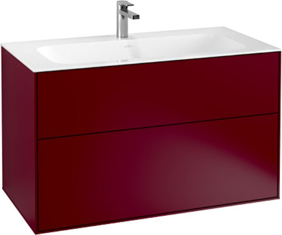 Мебель для ванной Villeroy & Boch Finion 100 peony matt lacquer, с настенным освещением
