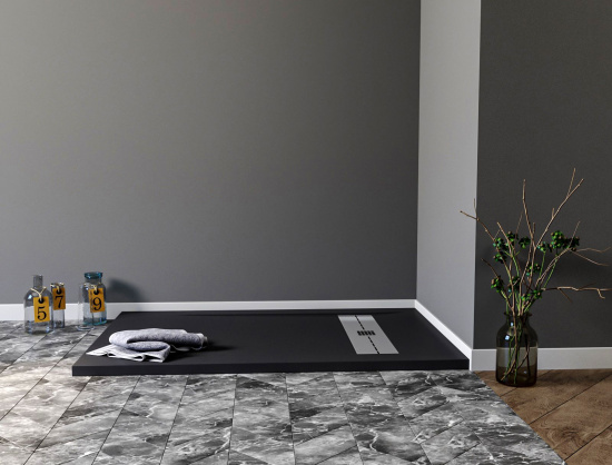 Поддон для душа Aquanet Delight NEW 011B 160x80 черный камень, с сифоном