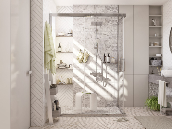 Душевой уголок Stworki Карлстад 140x90 см профиль хром глянец