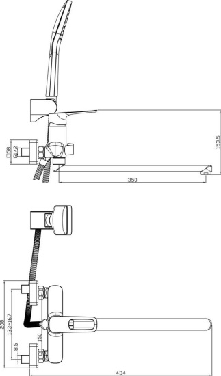 Душевой комплект Rossinka RS46-22 + RS46-32