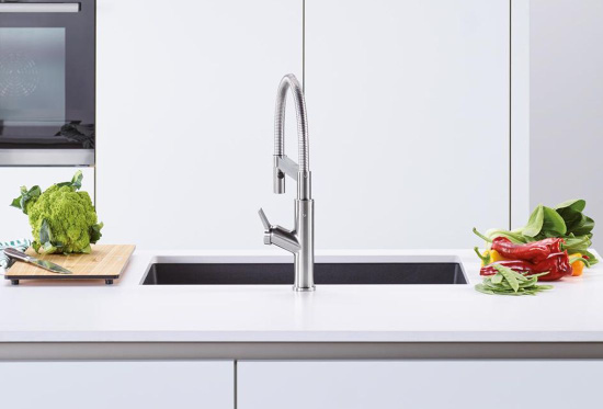 Смеситель для кухни Blanco Solenta-S Senso 522407 рычаг справа