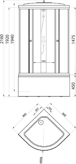 Душевой уголок Triton Ультра Щ0000039054 90х90 см белый, с поддоном
