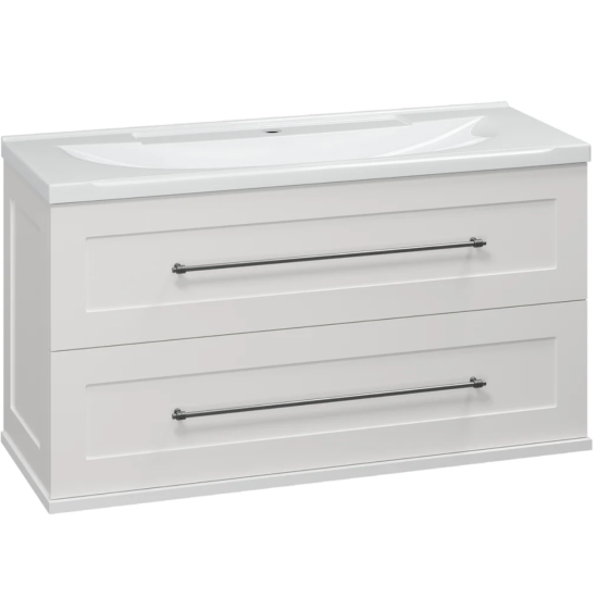 Тумба с раковиной Misty Марта 100 подвесная, белая глянцевая