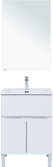 Мебель для ванной Aquanet Алвита new 60 напольная, белая матовая, с дверками и ящиком