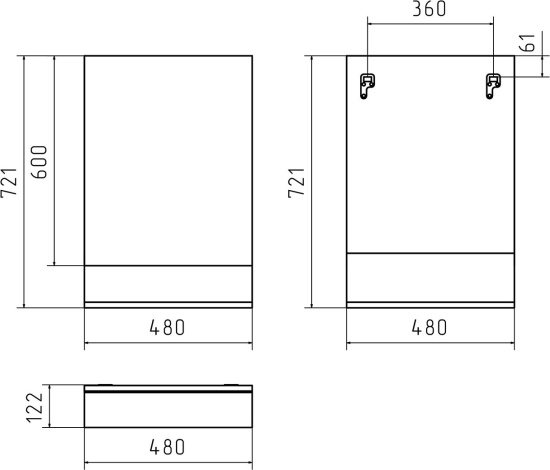 Зеркало Misty Алиса 50 белое, с полкой