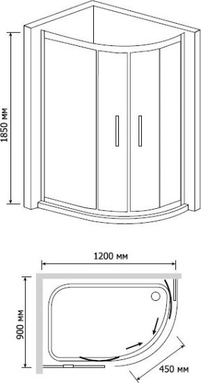 Душевой уголок RGW Classic CL-61 1200x900x1850 профиль хром
