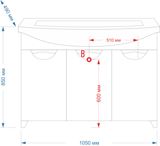 Мебель для ванной Misty Лаванда 105 прямая