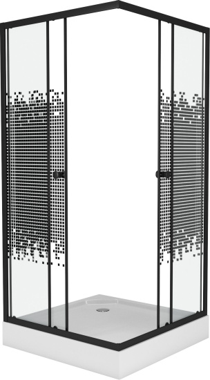 Душевой уголок Niagara Eco NG-010-14Q black мозаика, с поддоном
