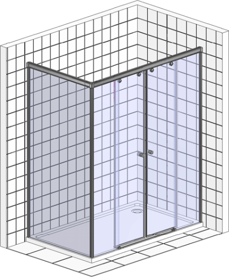 Душевой уголок GuteWetter Slide Rectan GK-865 правая 120x80 см стекло бесцветное, профиль хром
