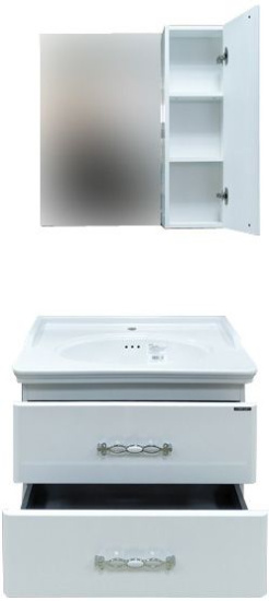 Тумба с раковиной Comforty Неаполь 80 белый глянец