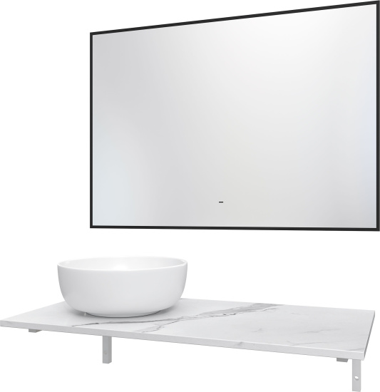 Мебель для ванной Diwo Элиста 100 белый мрамор, с раковиной Moduo 40 Ring