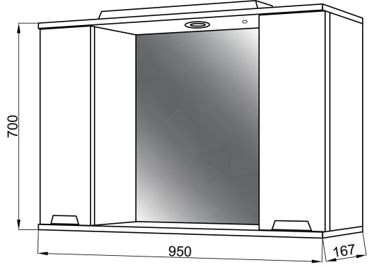 Зеркало со шкафчиком Cerutti SPA Ломбардия 95