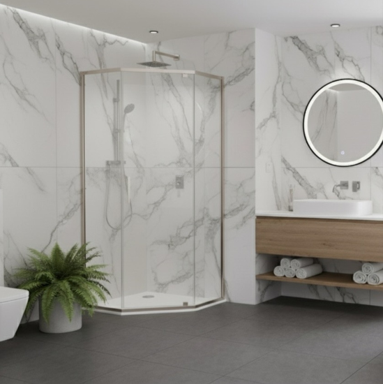Душевой уголок CeramaLux CL1006-90 90x90, профиль хром, стекло прозрачное